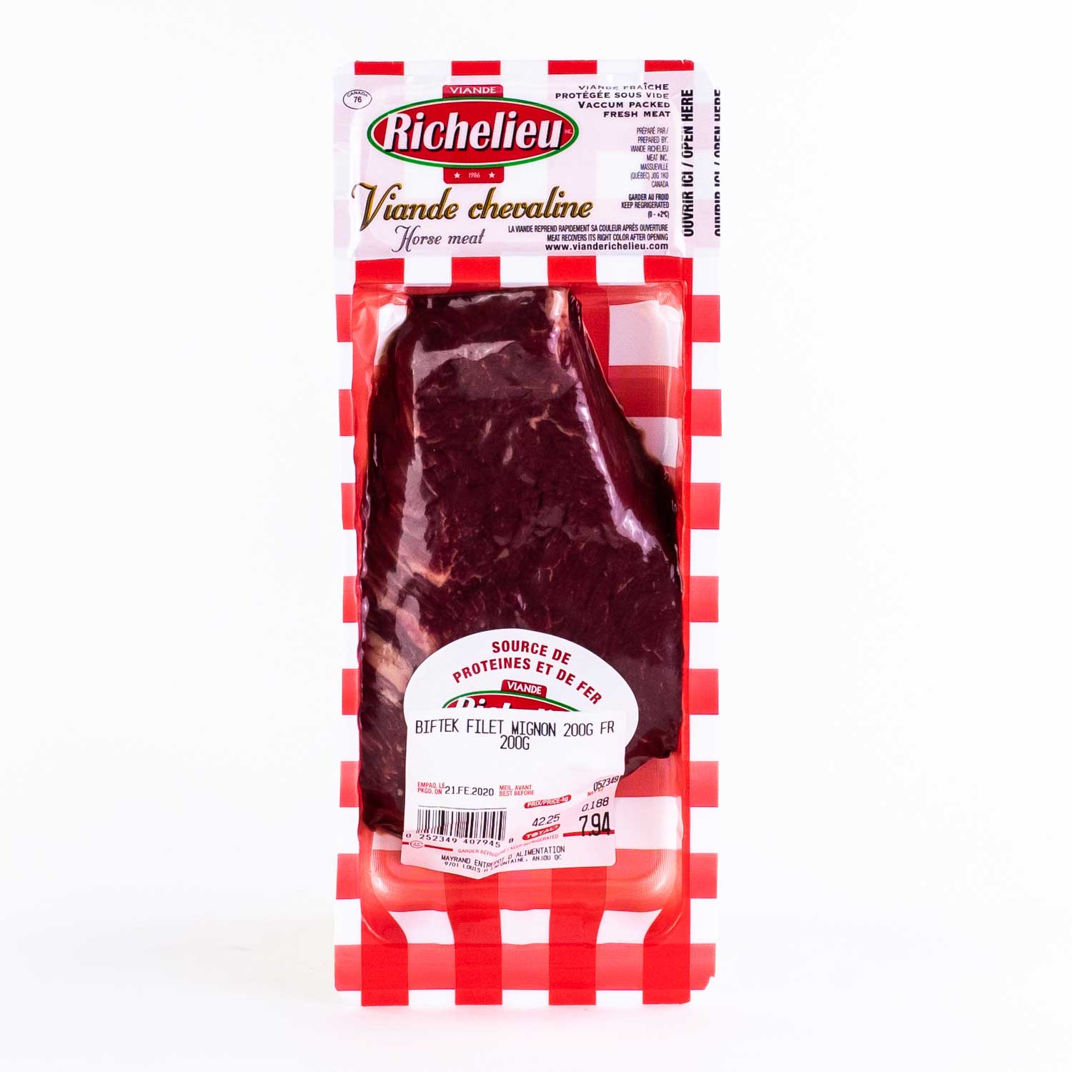 Fresh Horse Meat Filet Mignon Steak 200 g