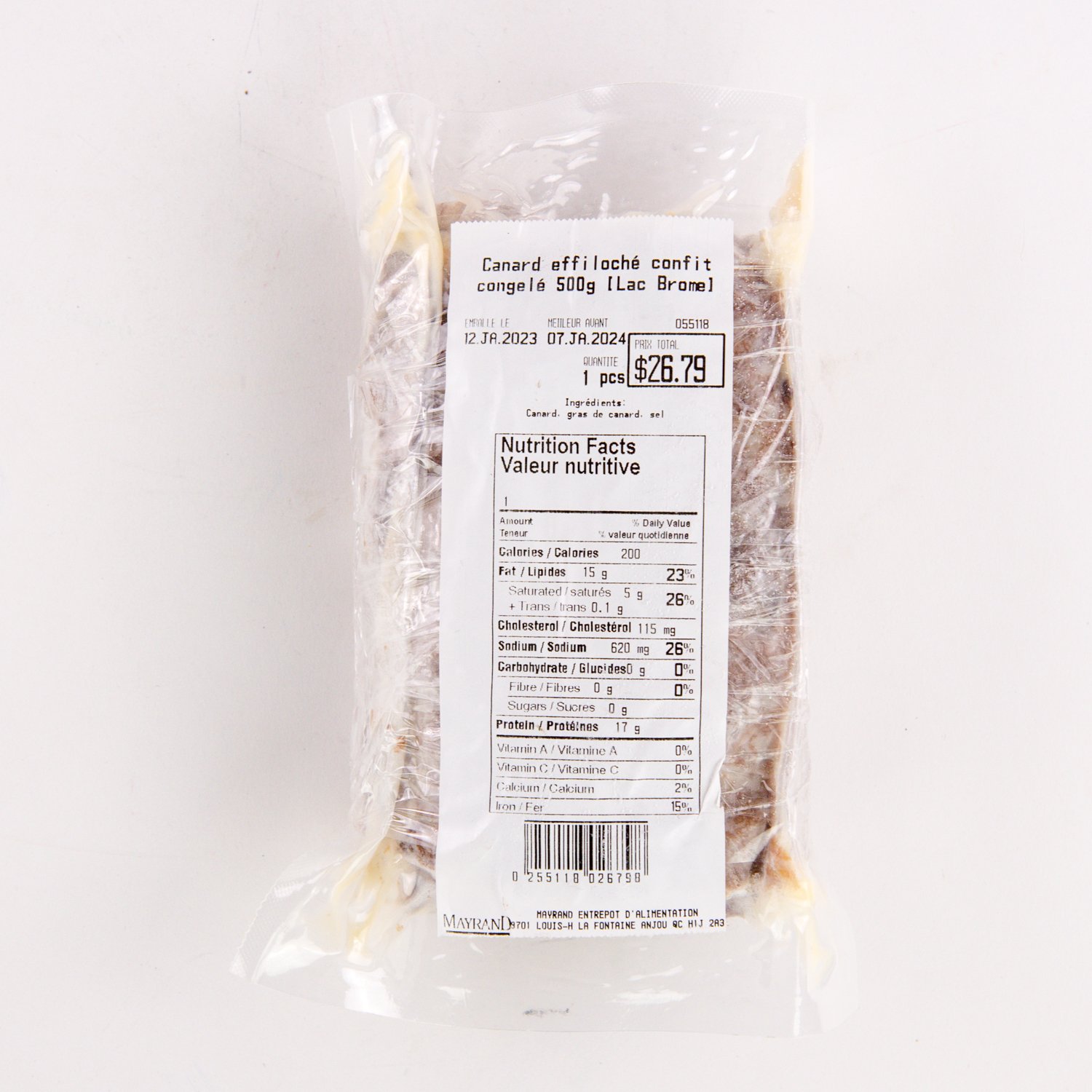 Frozen Candied Pulled Duck 500 g