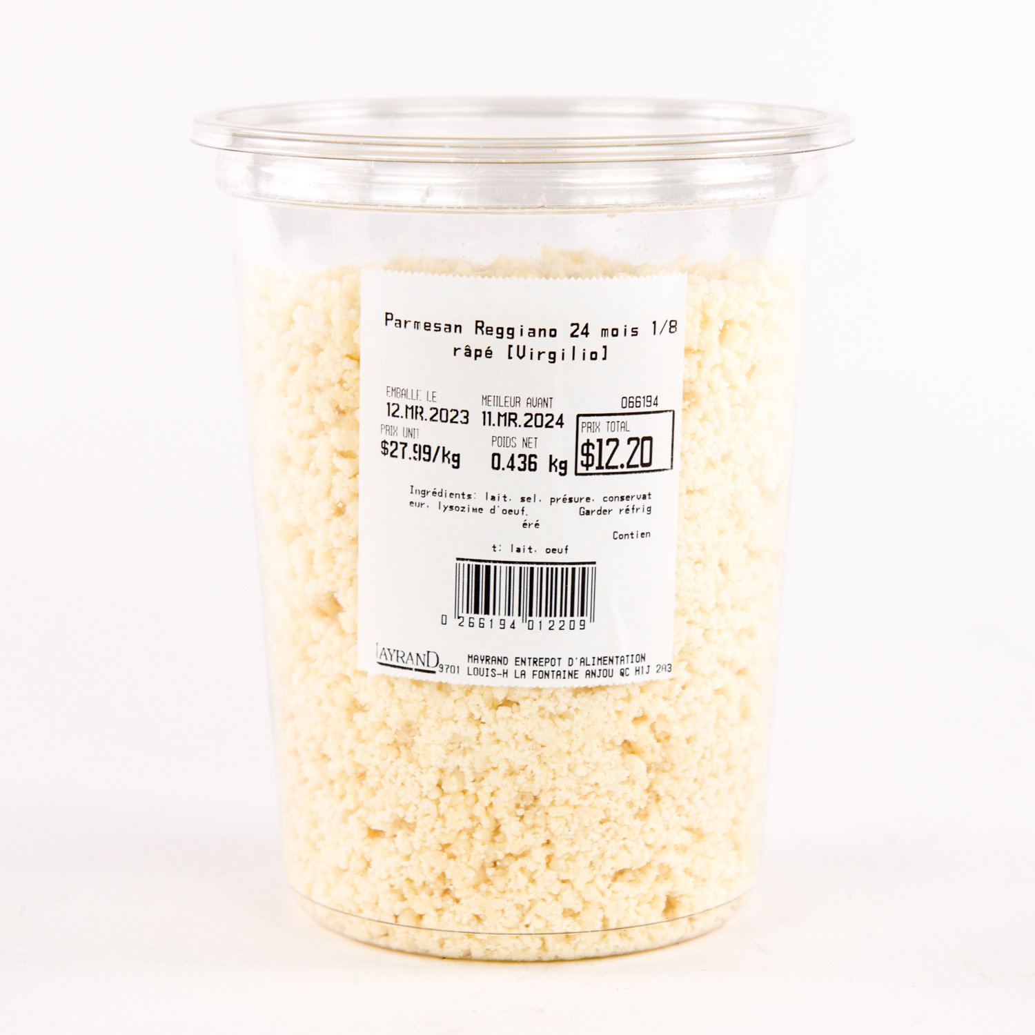 DPO Certified Reggiono Parmesan Cheese 24 Months 1/8 Wheel Grated-secondary-image