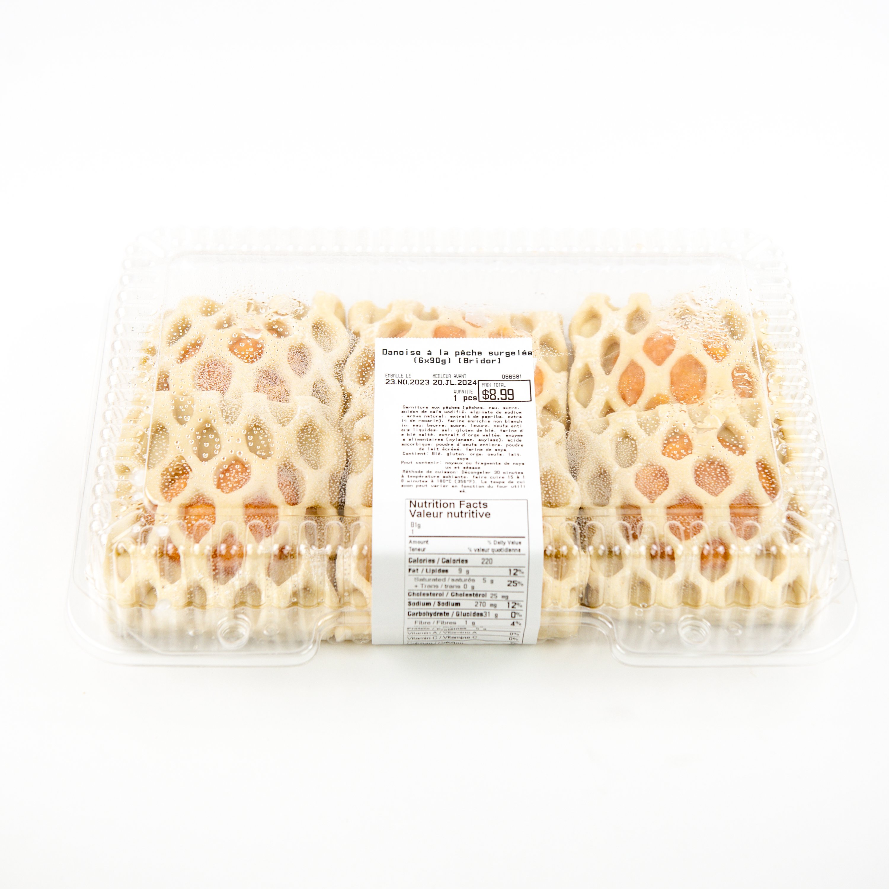Frozen Peach Danish 6x90g