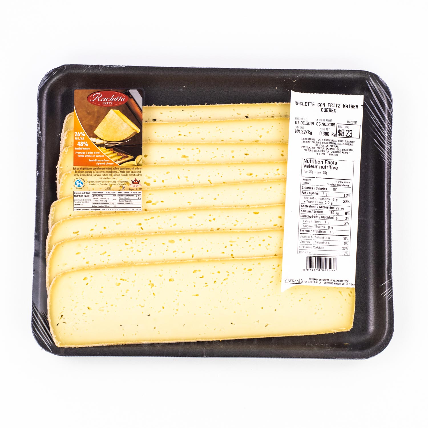 Sliced Canadian Raclette Cheese 225 g
