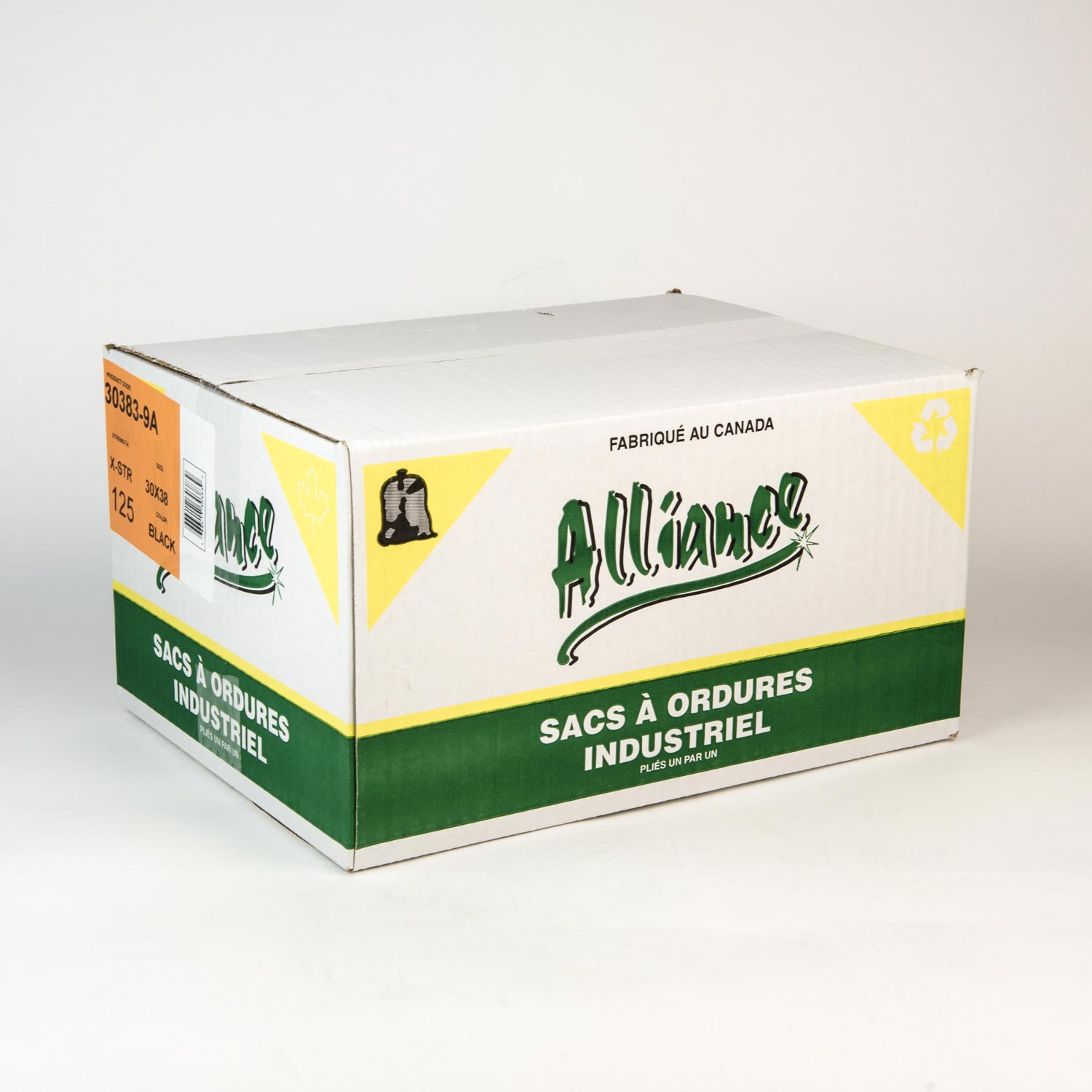 Extra-Strong Black Garbage Bag 30 po x 38 po x125