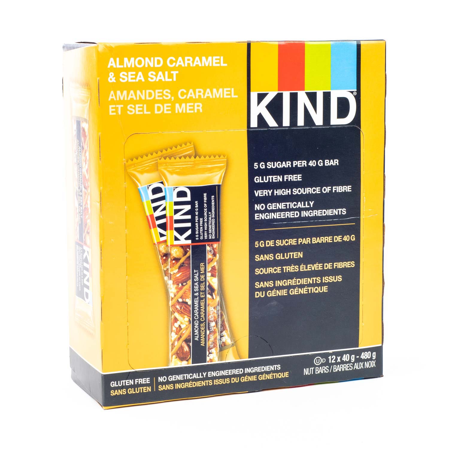 Barres au amandes caramel et sel de mer x12