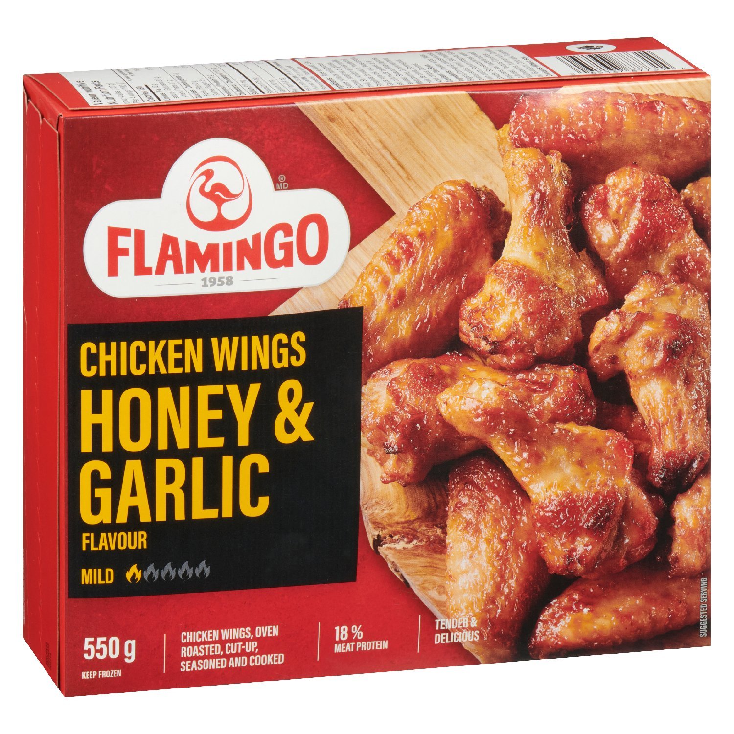 Ailes poulet miel et ail rôties au four surgelées 550 g