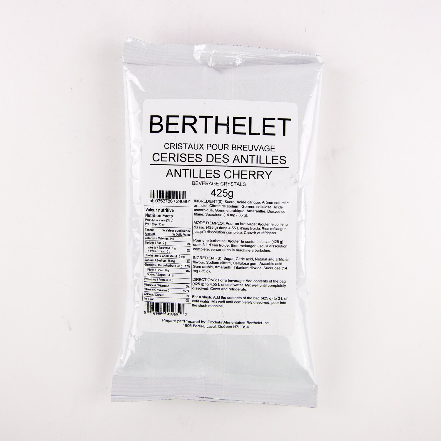 Cristaux breuvage cerises des Antilles 425 g