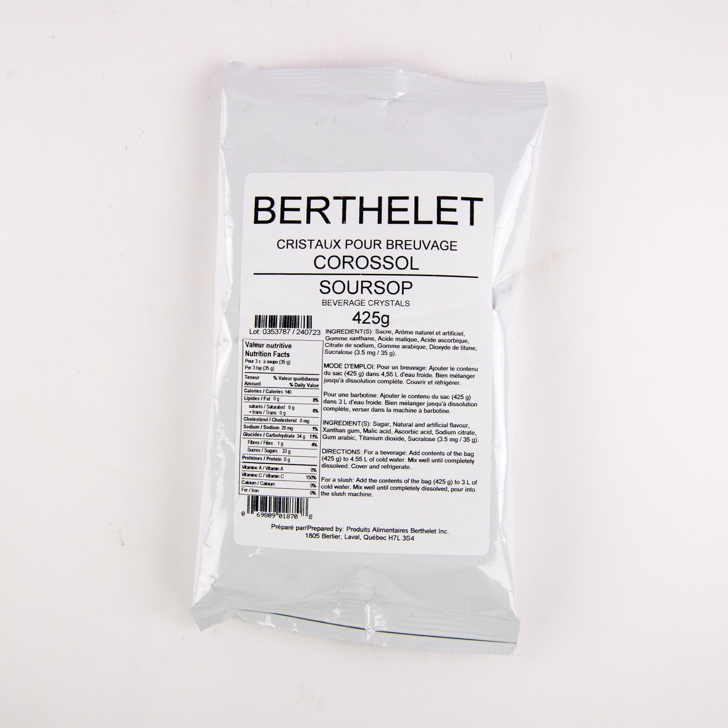 Cristaux breuvage corossol 425 g