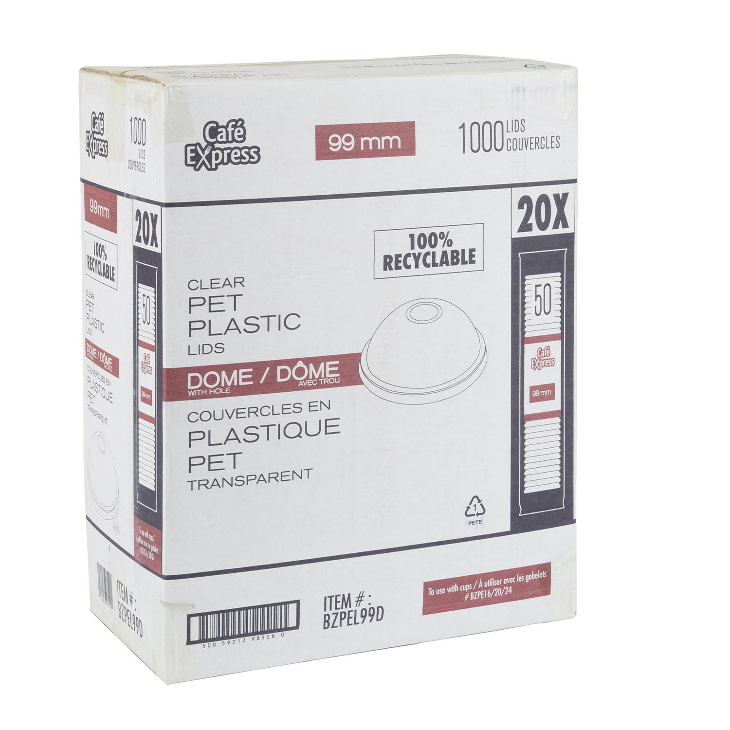 Couvercle plastique PET dôme avec trou 16-20-24 on x50-secondary-image