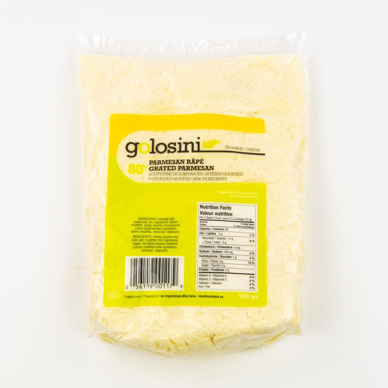 Fromage râpé parmesan 80% 500 g