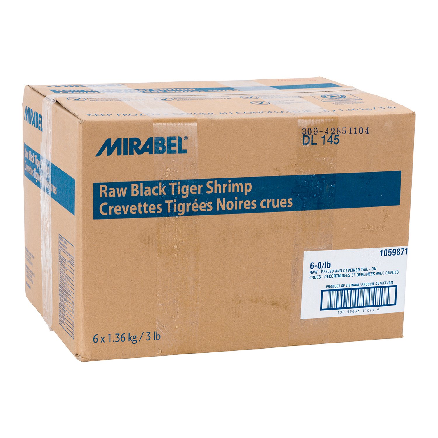 Crevettes tigrées noires crues 6-8 par lb congelées 3 lb-secondary-image