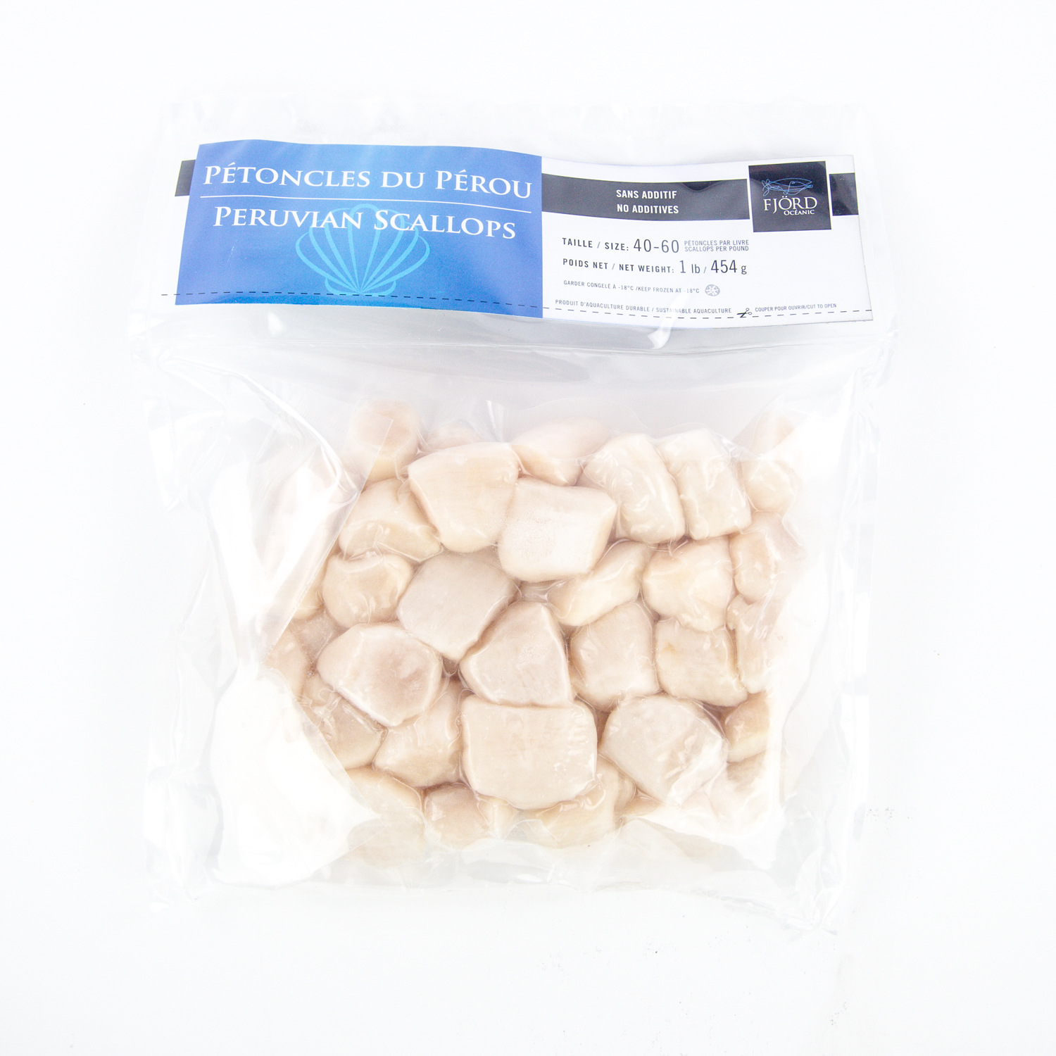Pétoncles du Pérou 40/60 congelées 454 g