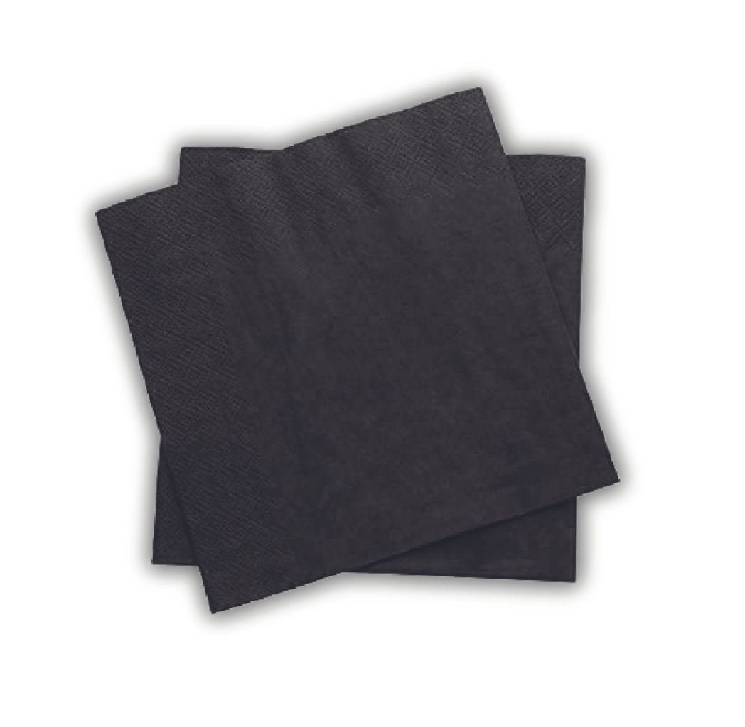 Serviette à breuvage noire 2 plis 250 un