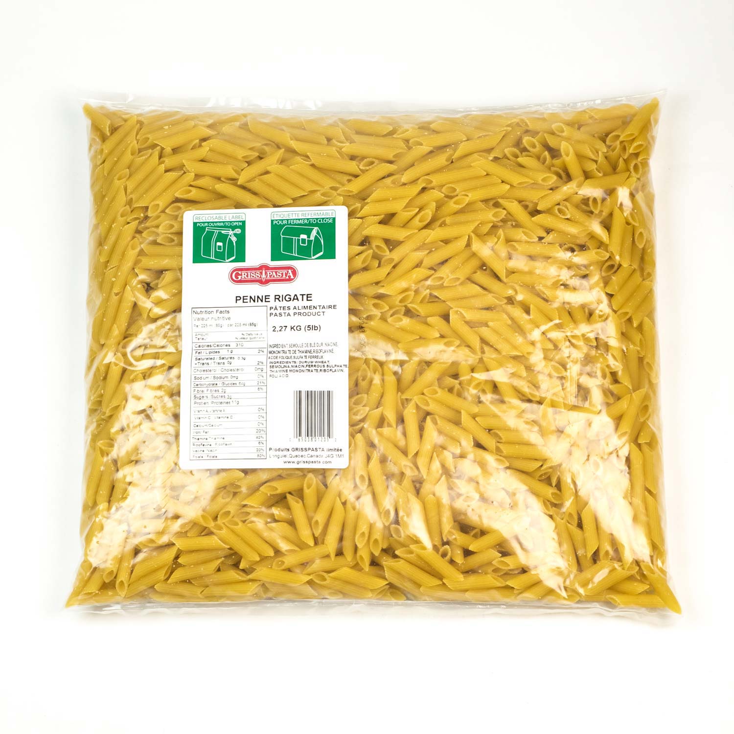 Pâtes penne rigate 5 lb