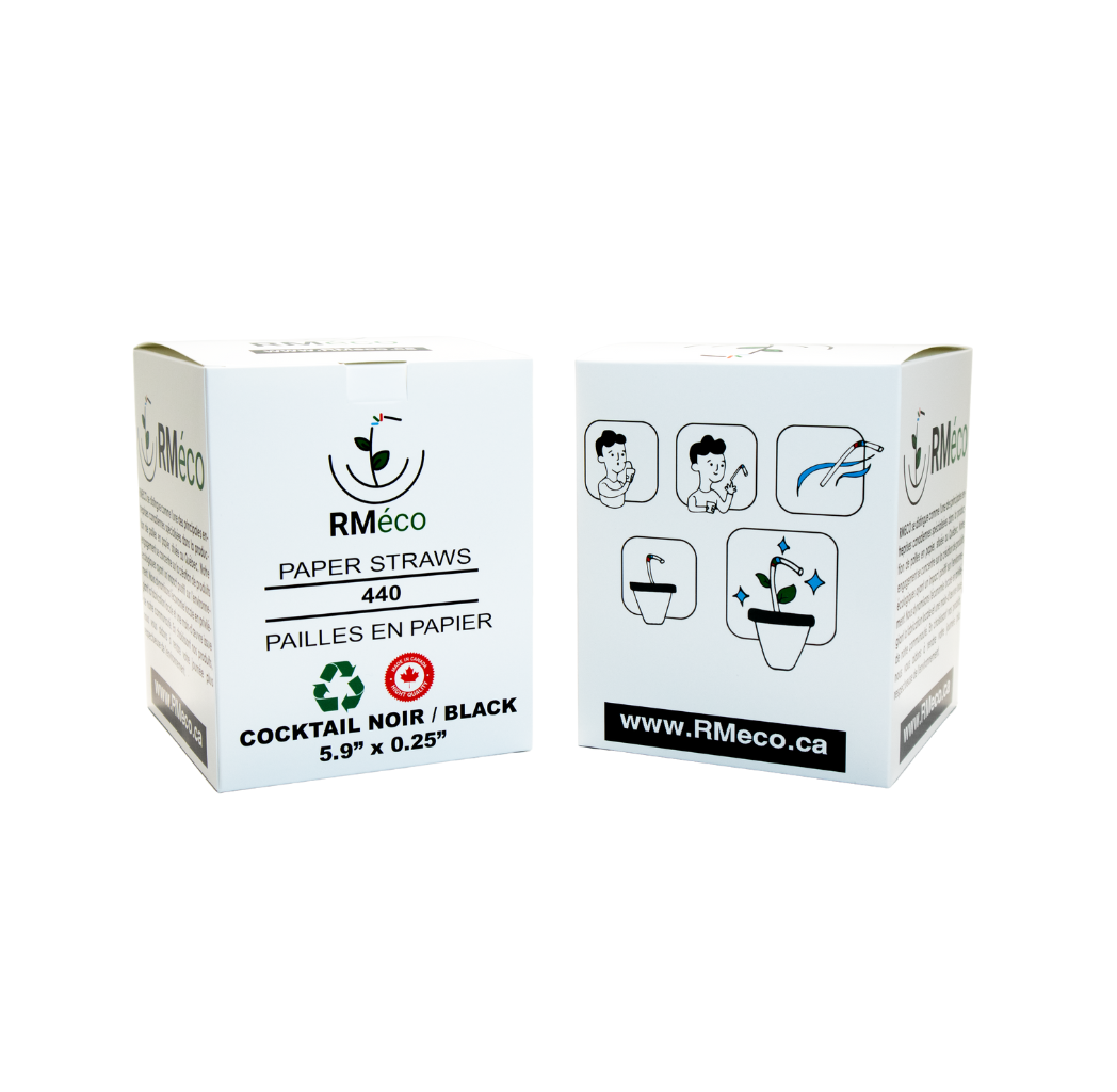 Pailles en papier cocktail noire 6mm 5.9