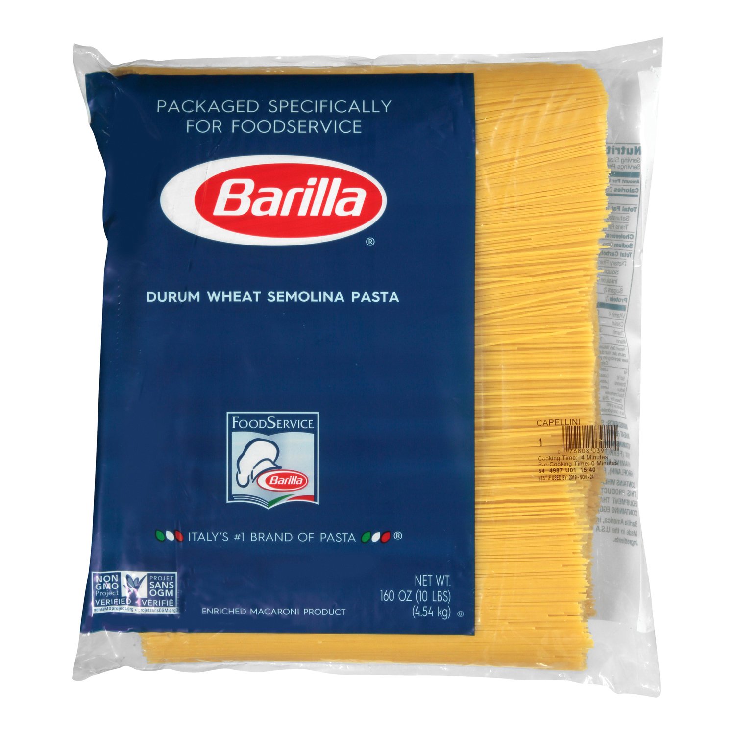 Pâtes capellini #1 10 lb