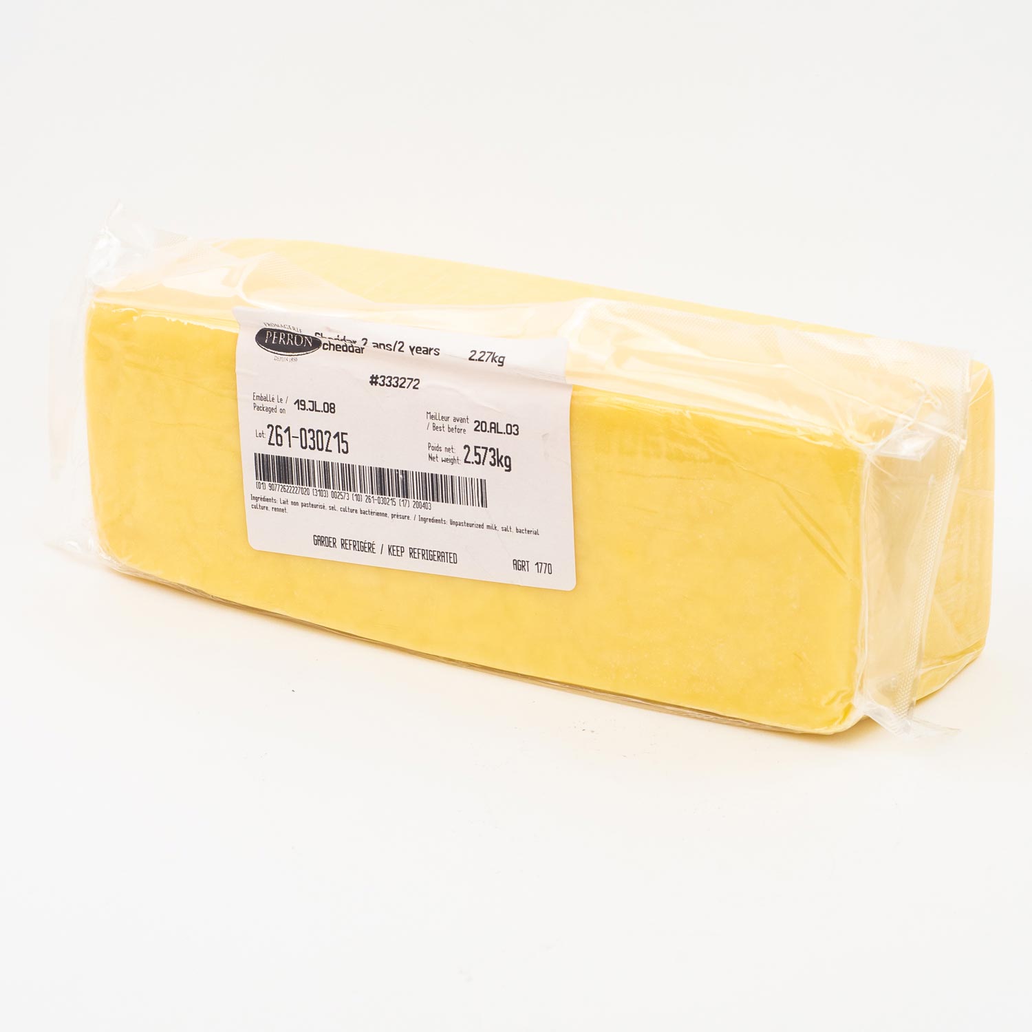 Cheddar blanc extra fort 2,5 kg