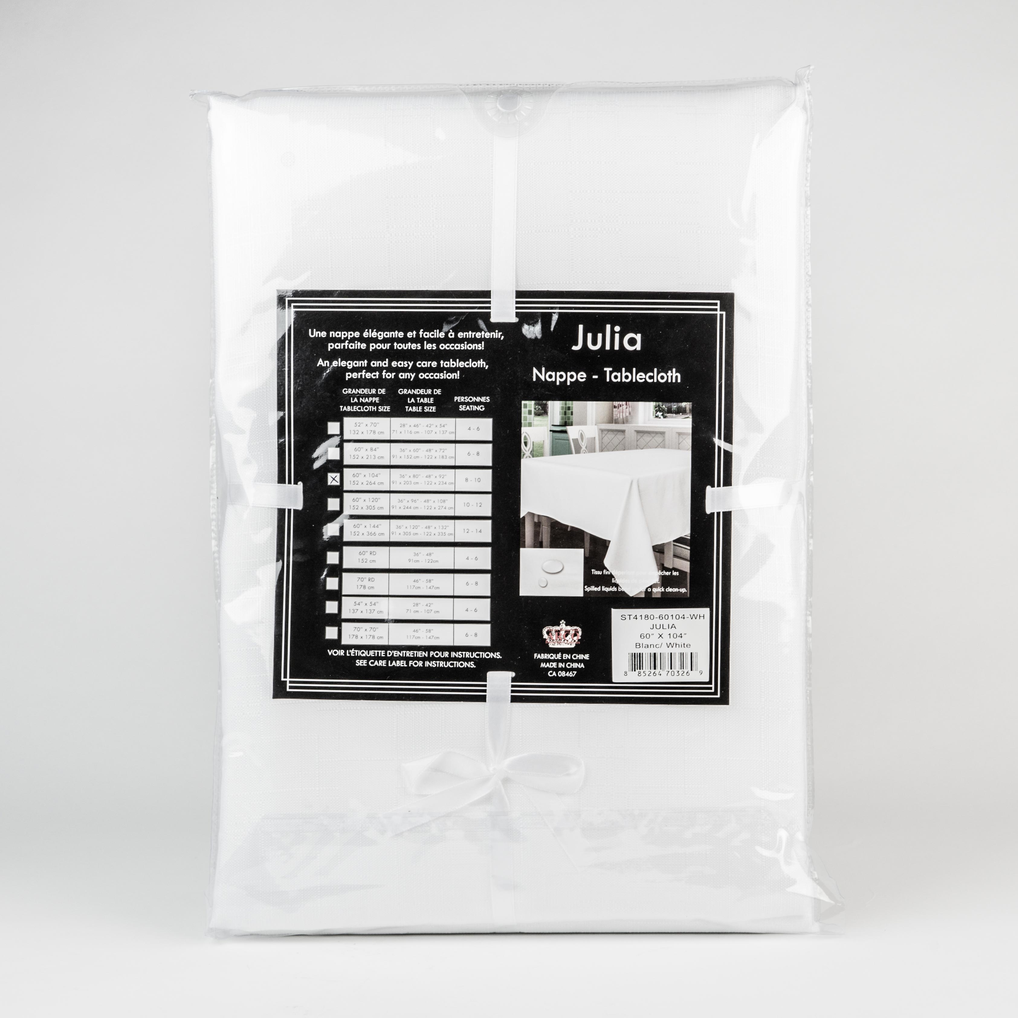 Nappe restauration blanche 60 po x 104 po-secondary-image