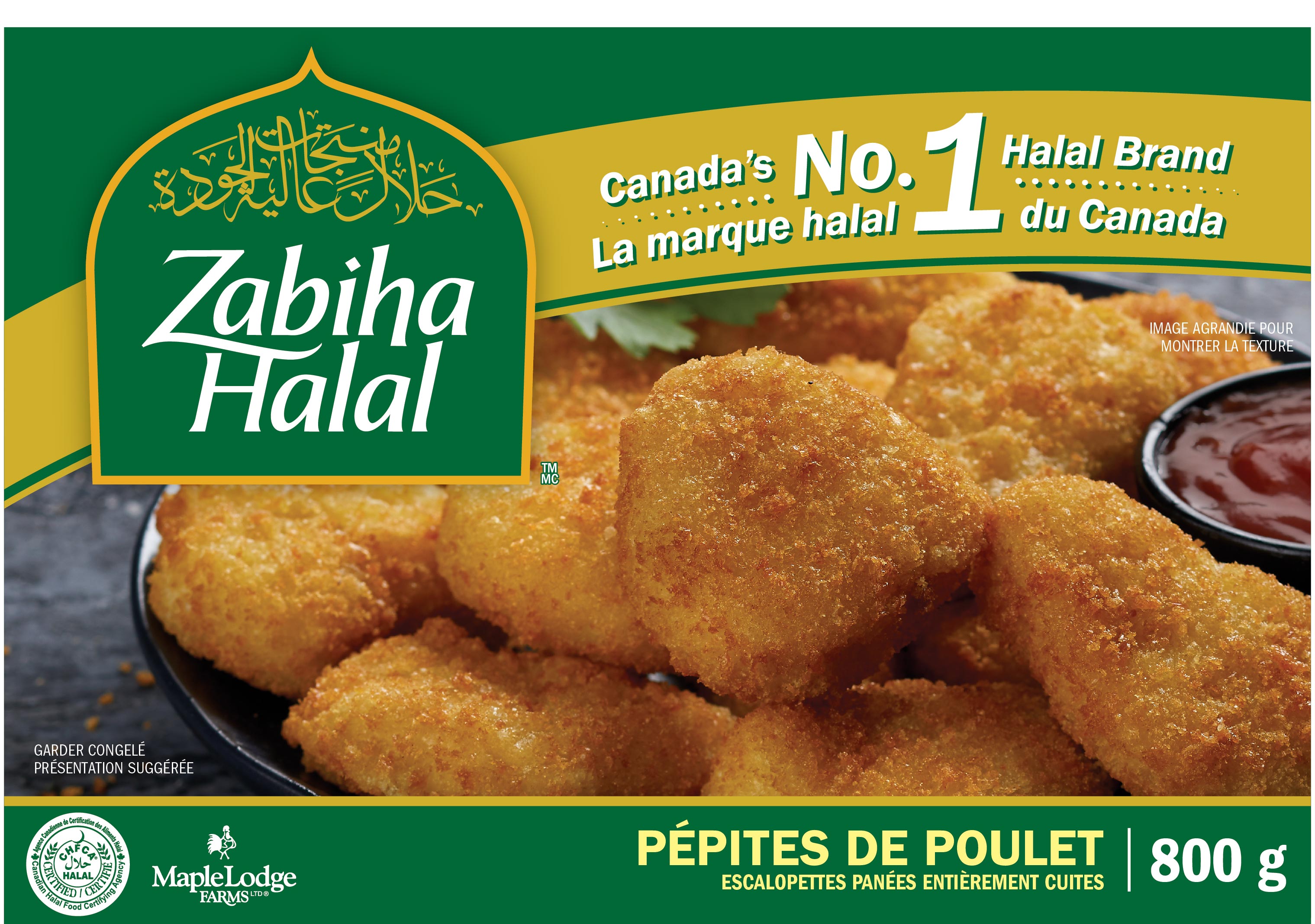 Pépites de poulet cuites halal 800 g