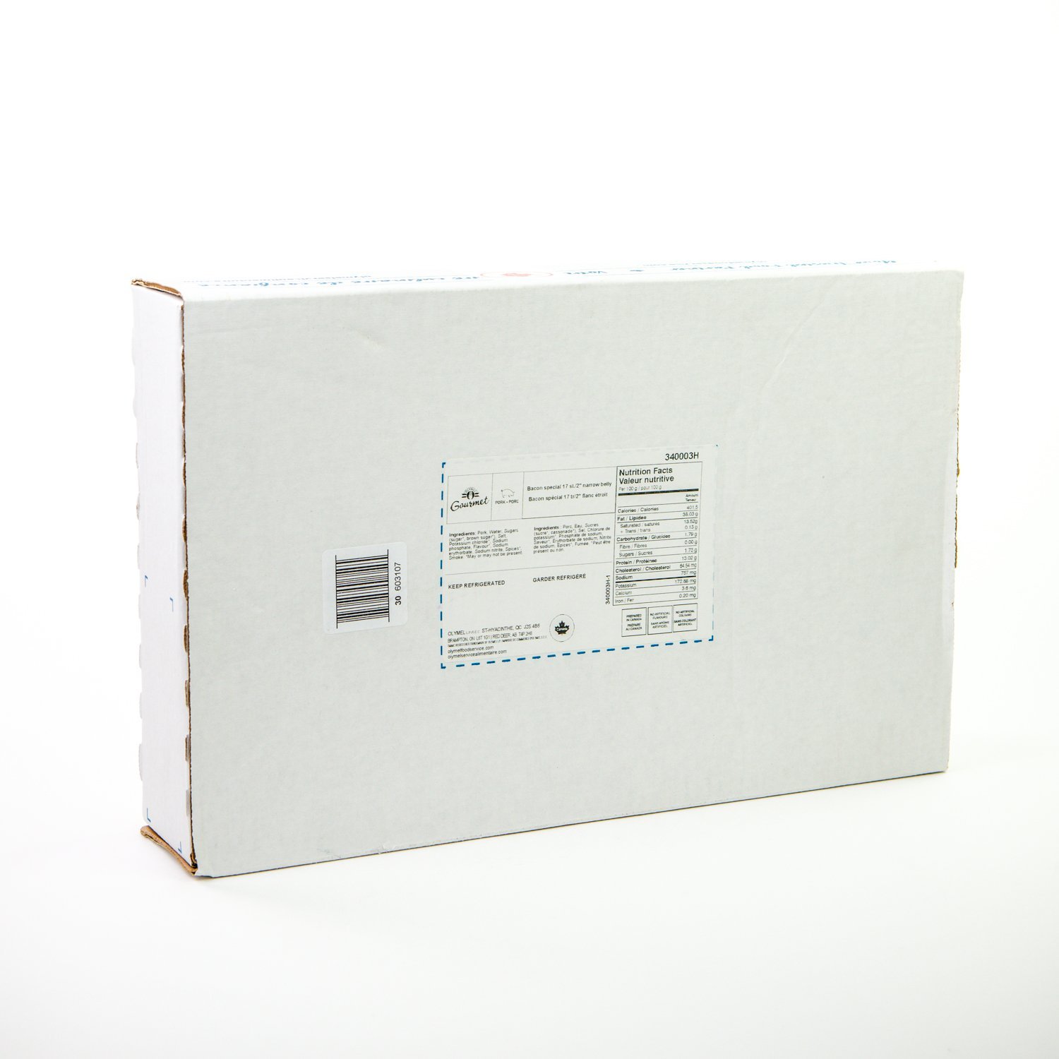 Bacon fumé tranché 22/25 frais 5 kg