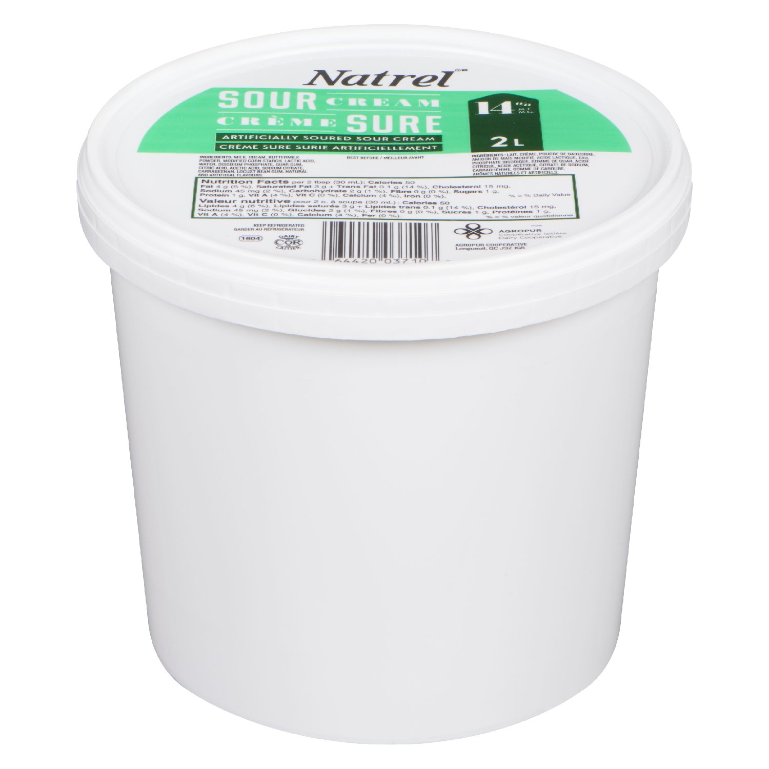 Crème sûre 14% 2 L
