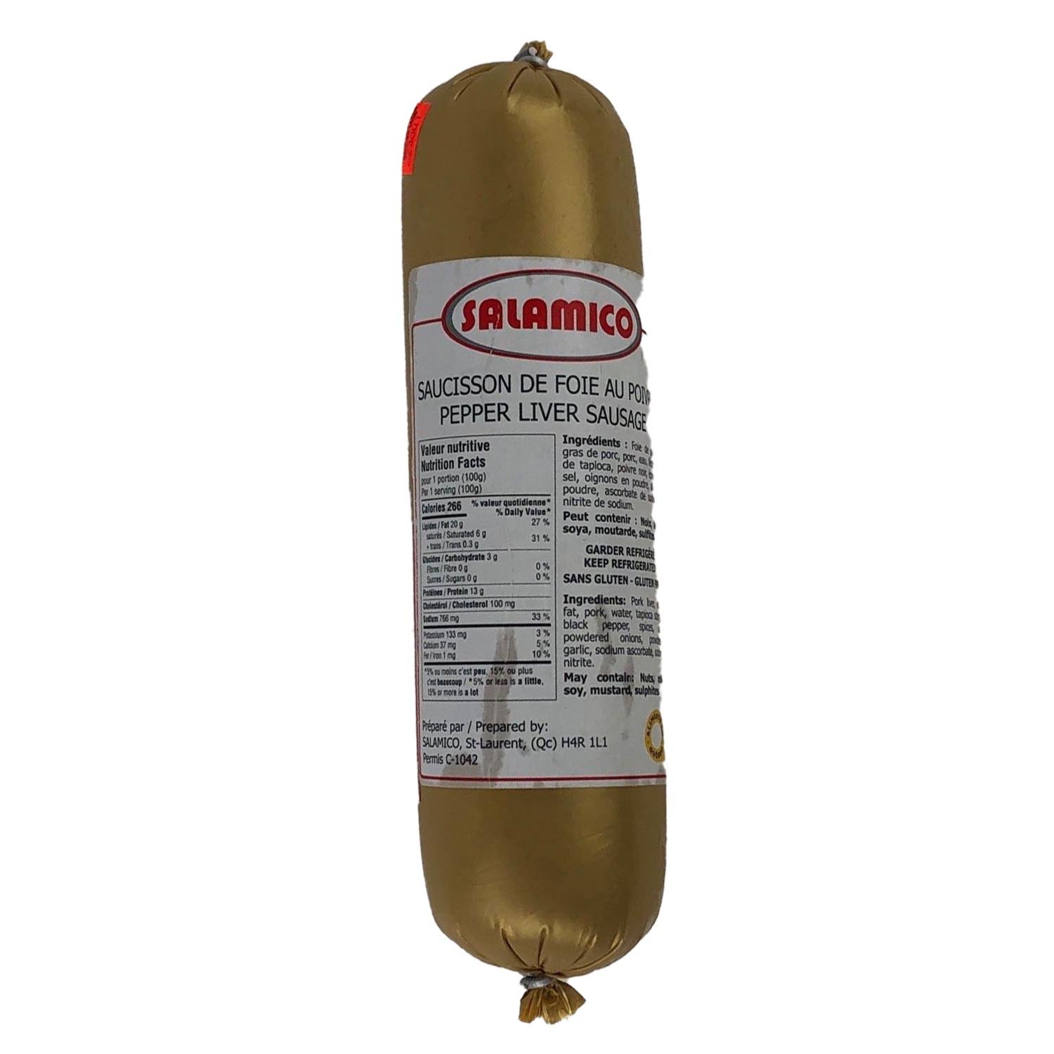 Saucisson de foie au poivre 600 g