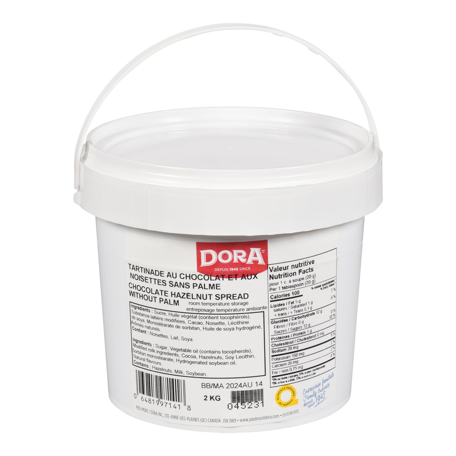 Tartinade chocolat noisette 2 kg