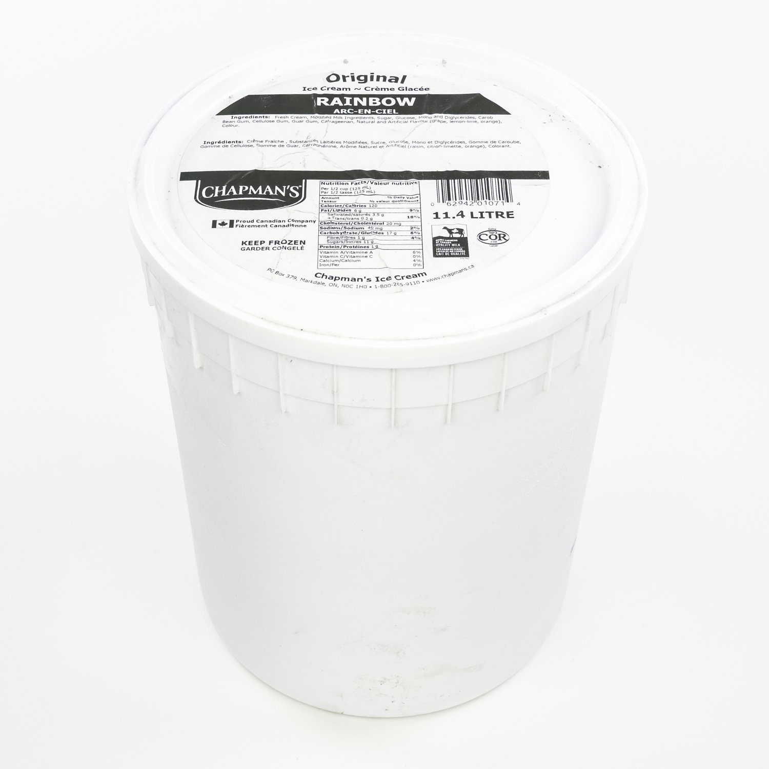 Crème glacée arc-en-ciel 11,4 L