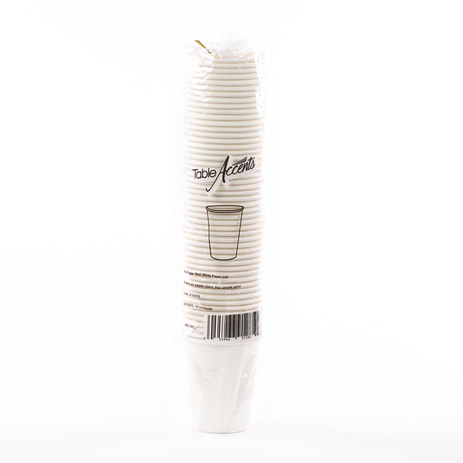 Tasse papier blanc paroi simple 8 on x50