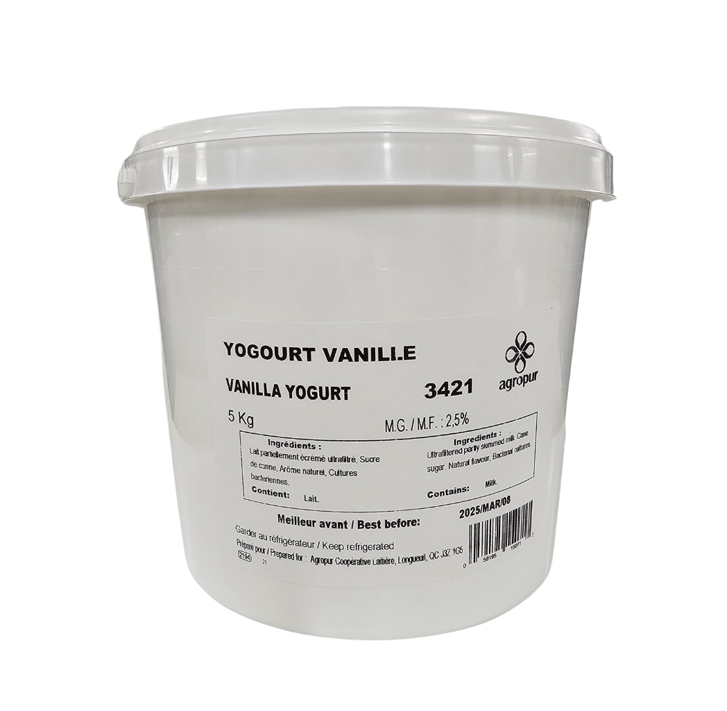 Yogourt vanille 2,5% 5 kg