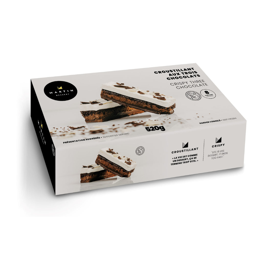 Gâteau croustillant trois chocolats surgelé 520 g