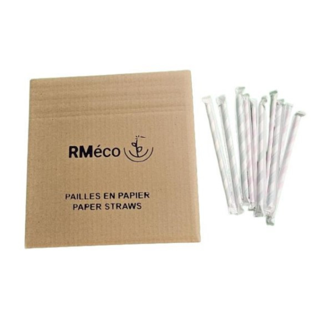 Paille papier pour slush rayée env. ind. 10mm 10